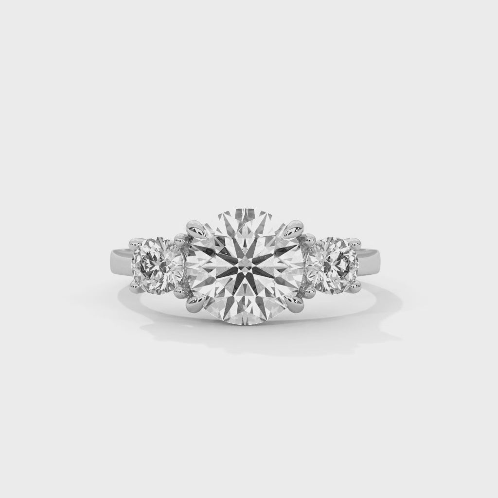 Three Stone Round Diamond Engagement Ring