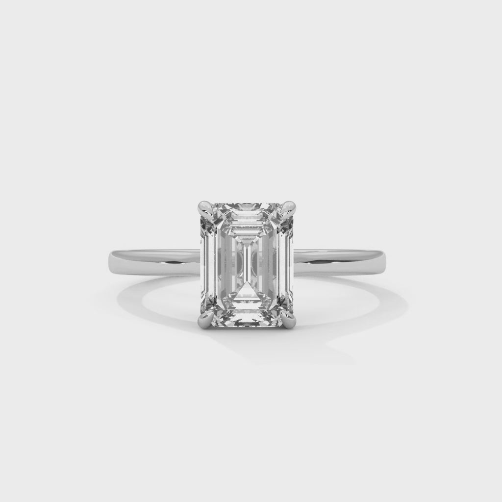 Emerald Cut Diamond Solitaire Ring