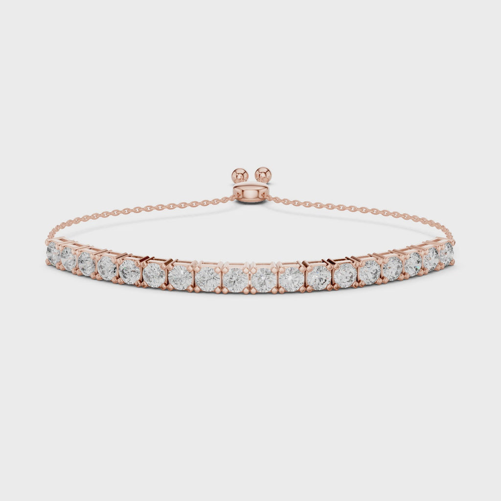 Round Diamond Adjustable Slider Bracelet