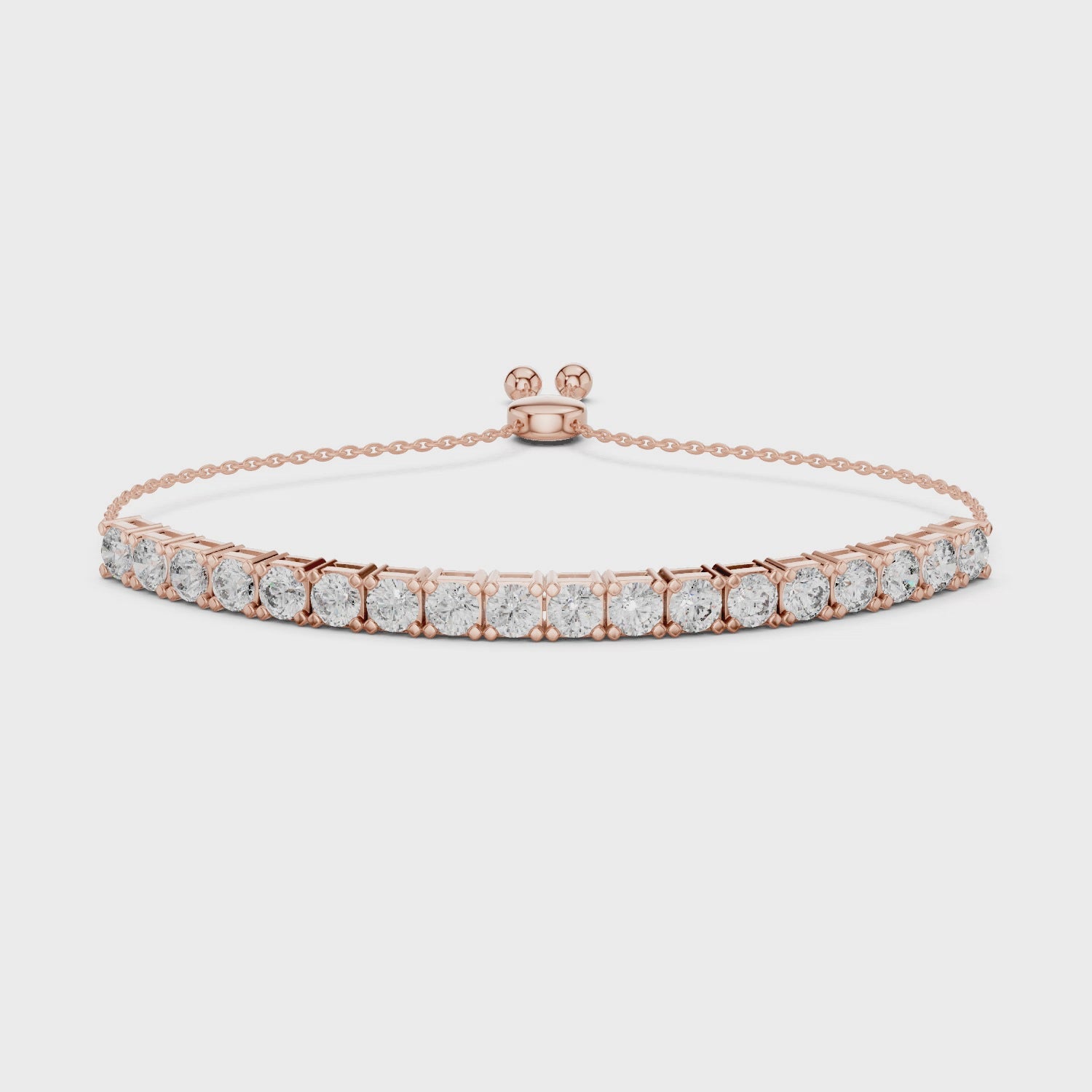 Round Diamond Adjustable Slider Bracelet