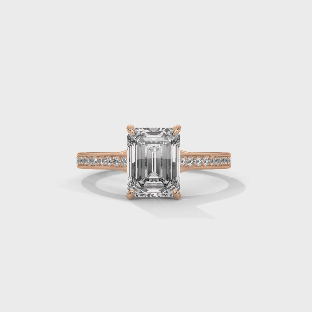 Radiant Cut Diamond Pavé Engagement Ring