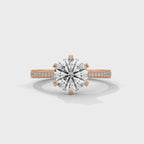Round Diamond Solitaire Pavé Engagement Ring