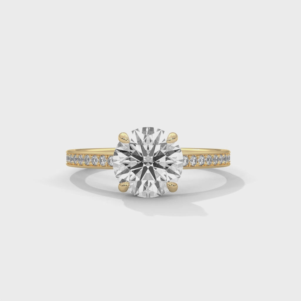Round Diamond Pavé Engagement Ring