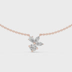 1Multi Shape Diamond Cluster Pendant Necklace