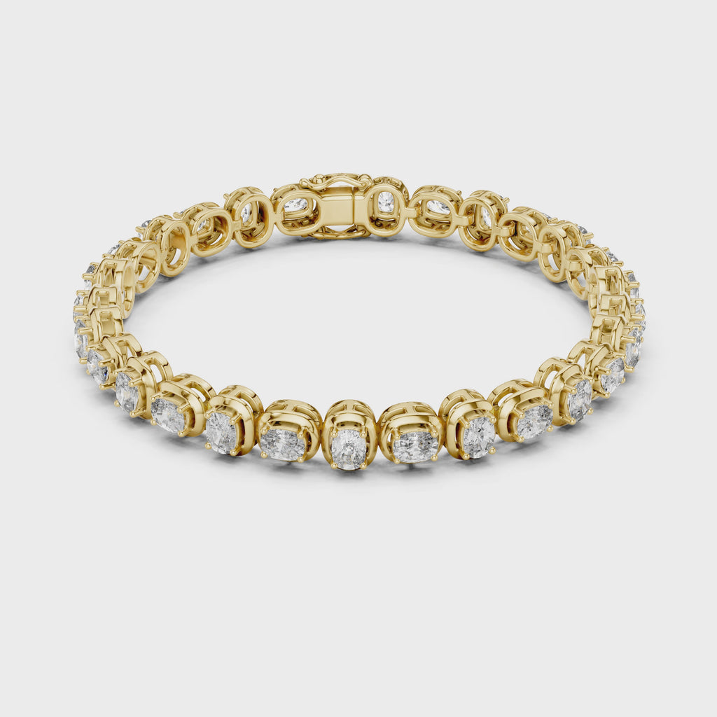 Cushion Diamond Link Tennis Bracelet