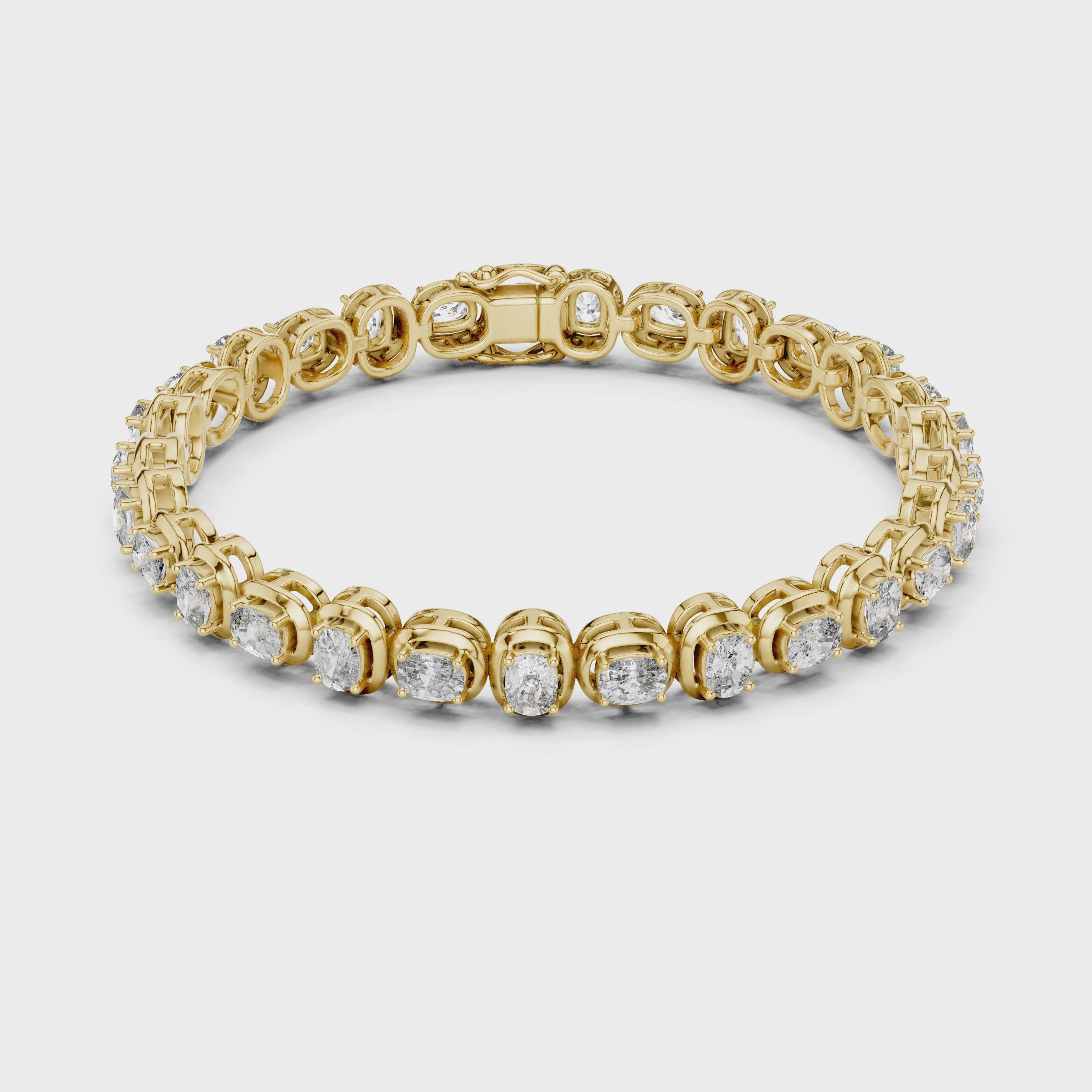 Cushion Diamond Link Tennis Bracelet