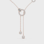 1Multi Shape Diamond Circle Drop Y Necklace