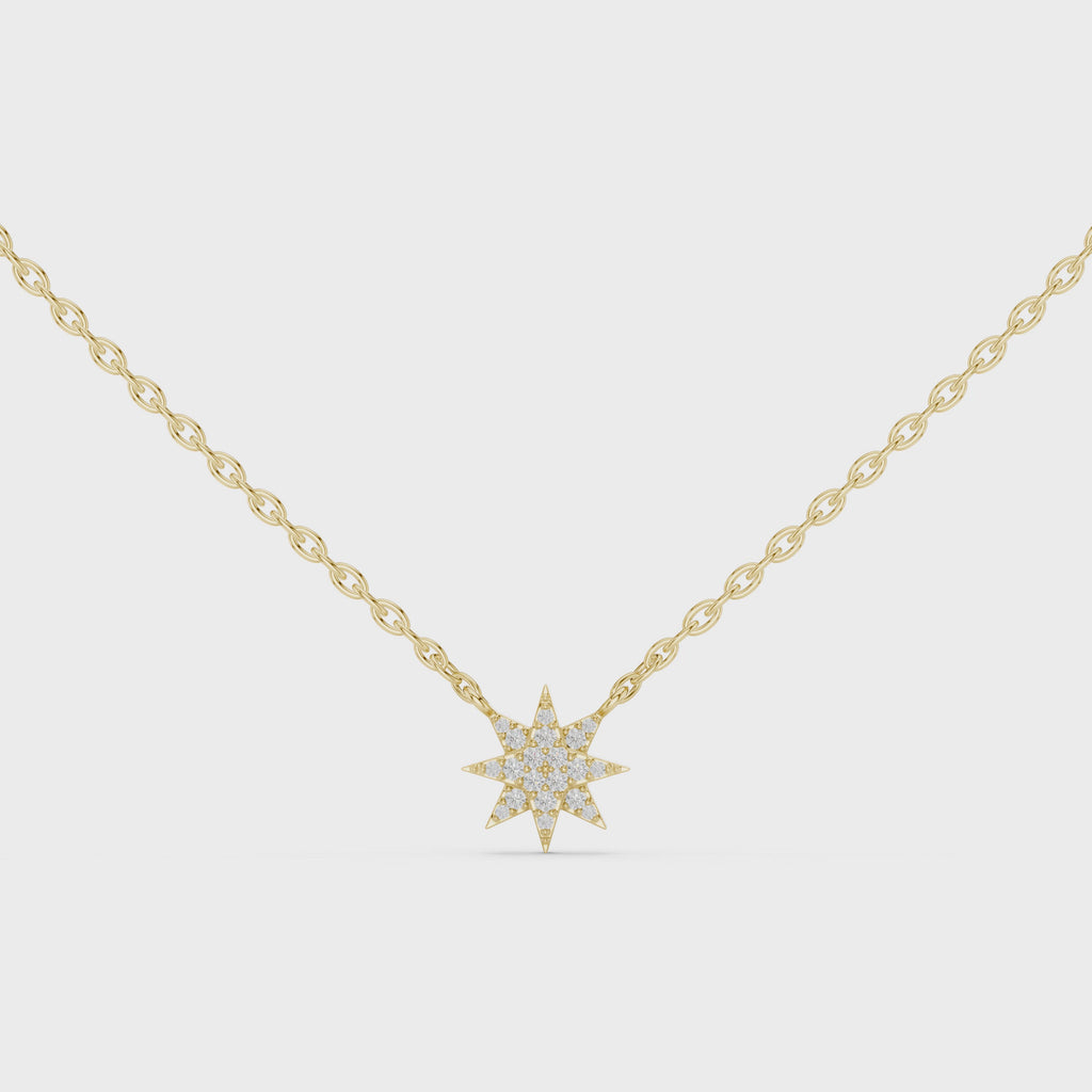 1Diamond Starburst Pendant Necklace