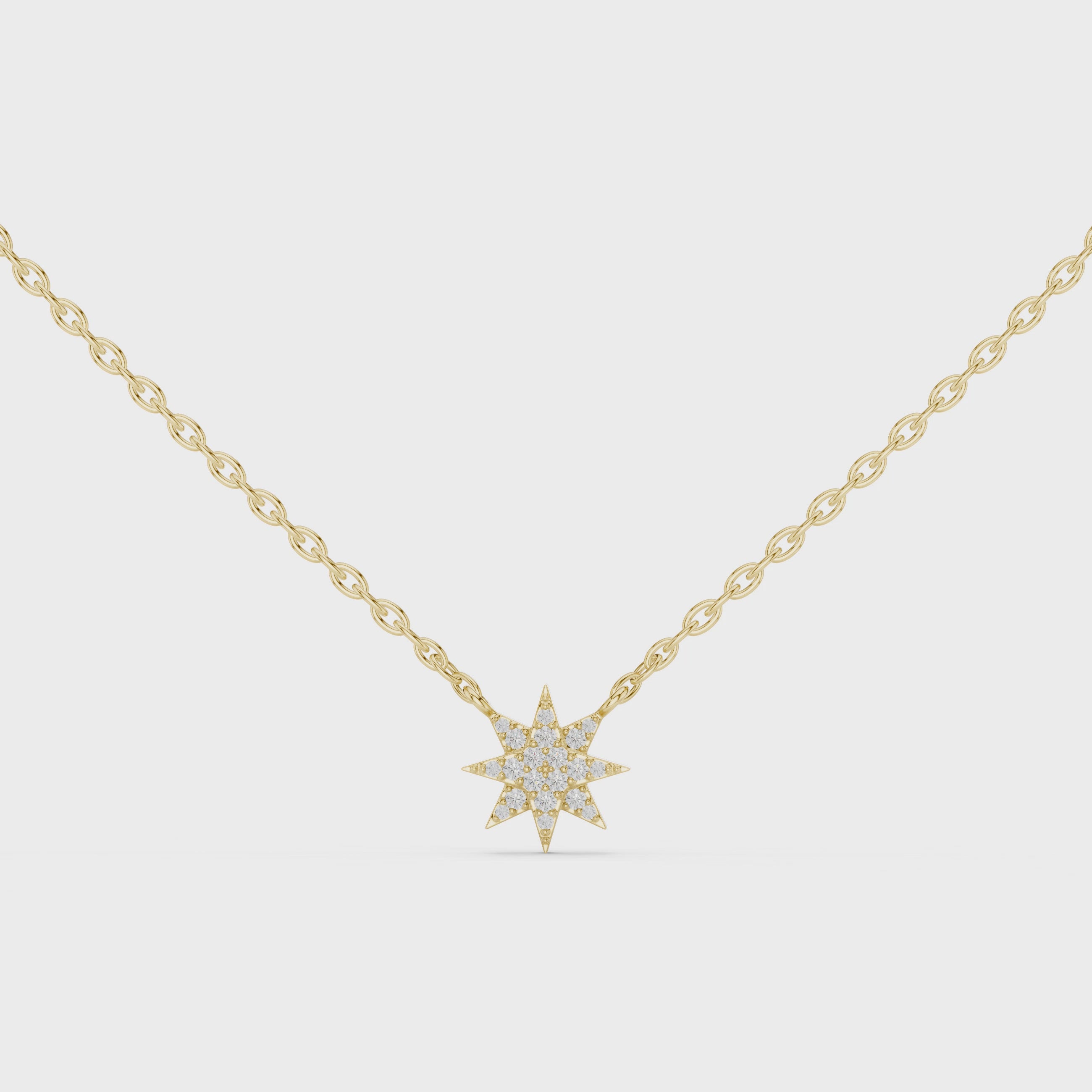1Diamond Starburst Pendant Necklace