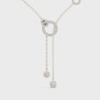 1Multi Shape Diamond Circle Drop Y Necklace