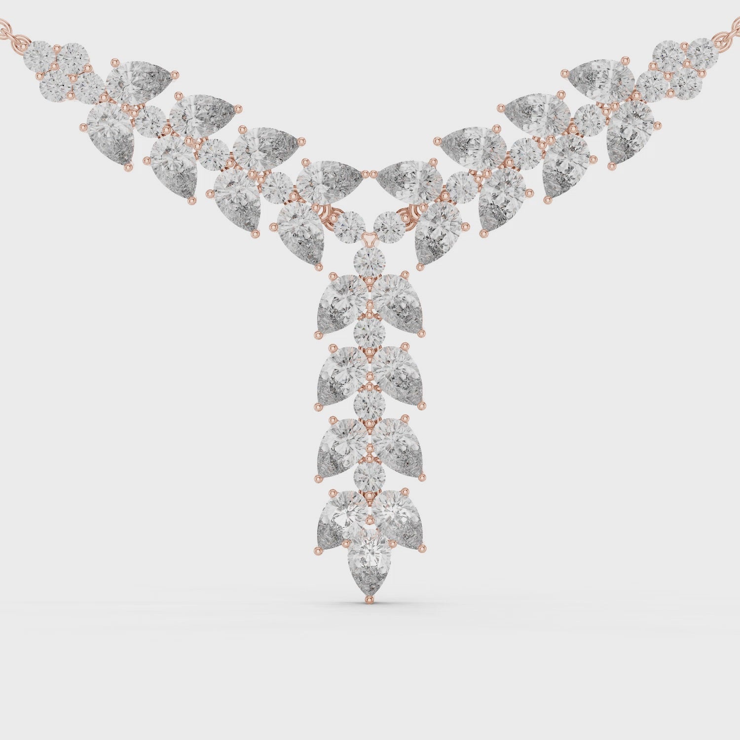 1Pear Diamond V Drop Statement Necklace