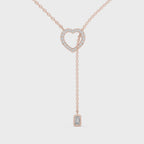 Blue Heart Drop Y Necklace