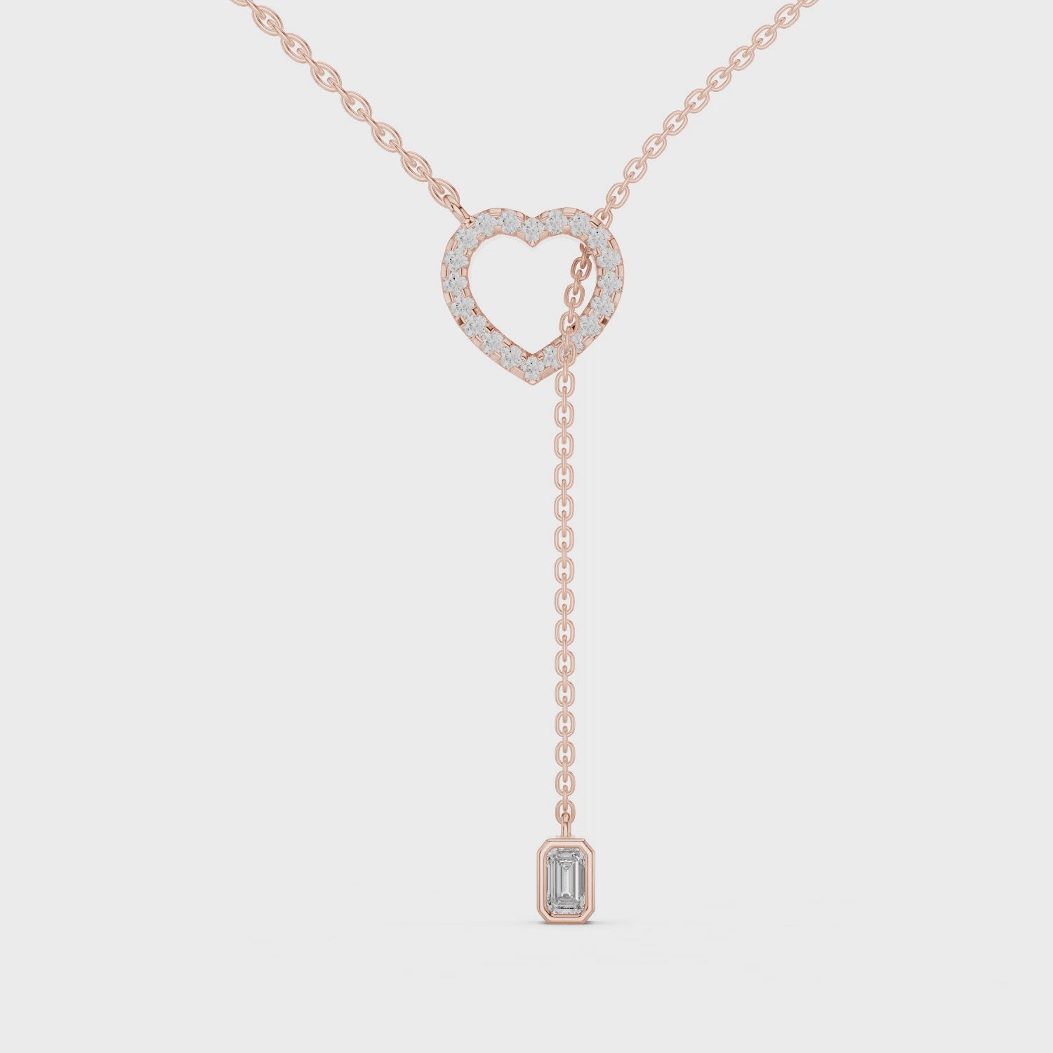 1Blue Heart Drop Y Necklace