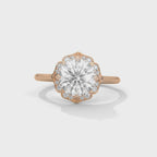 Round Diamonds Halo Engagement Ring