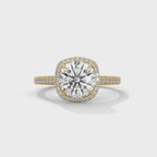 Round Diamond Halo Pavé Engagement Ring