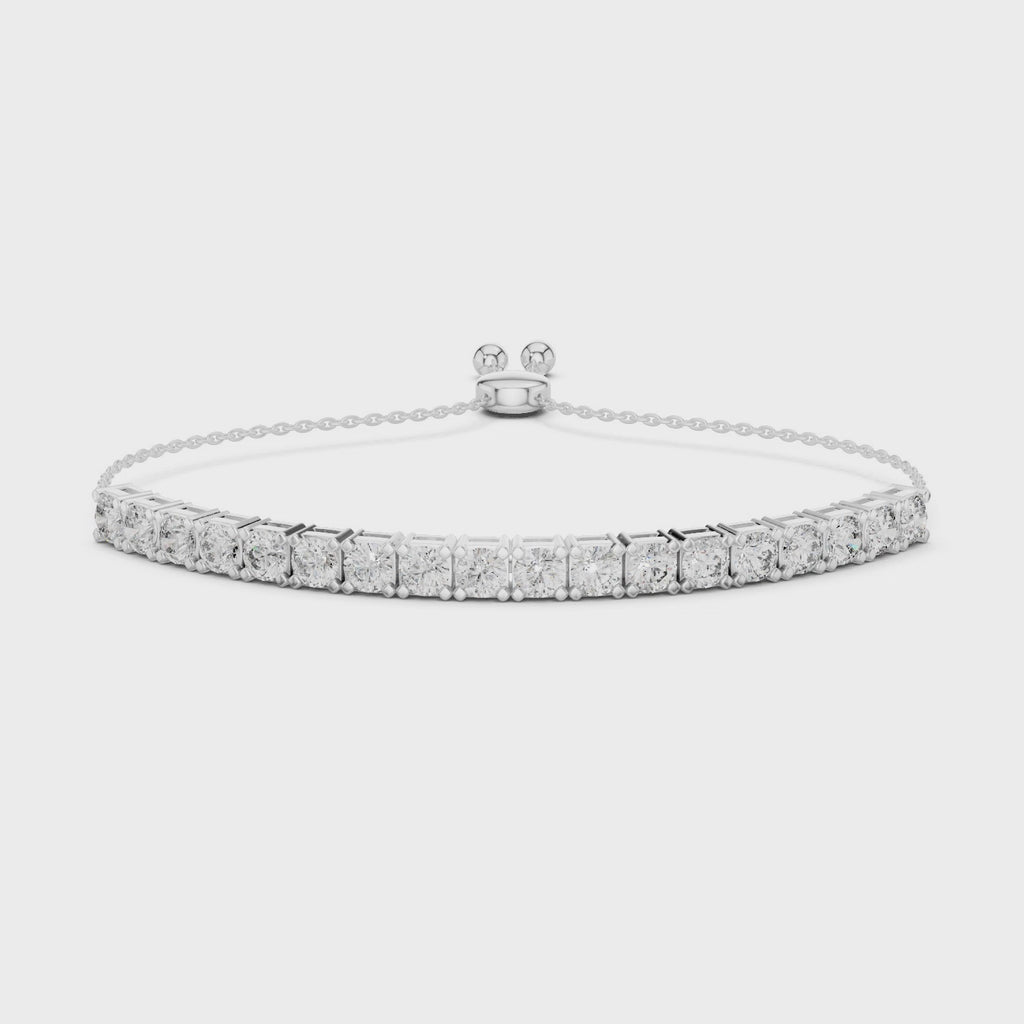 Round Diamond Adjustable Slider Bracelet