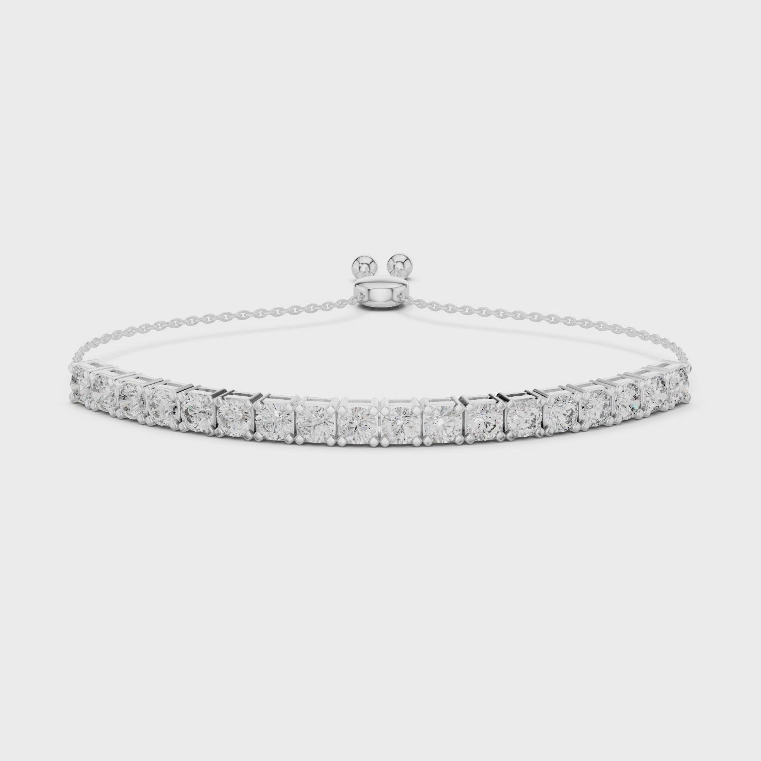 Round Diamond Adjustable Slider Bracelet