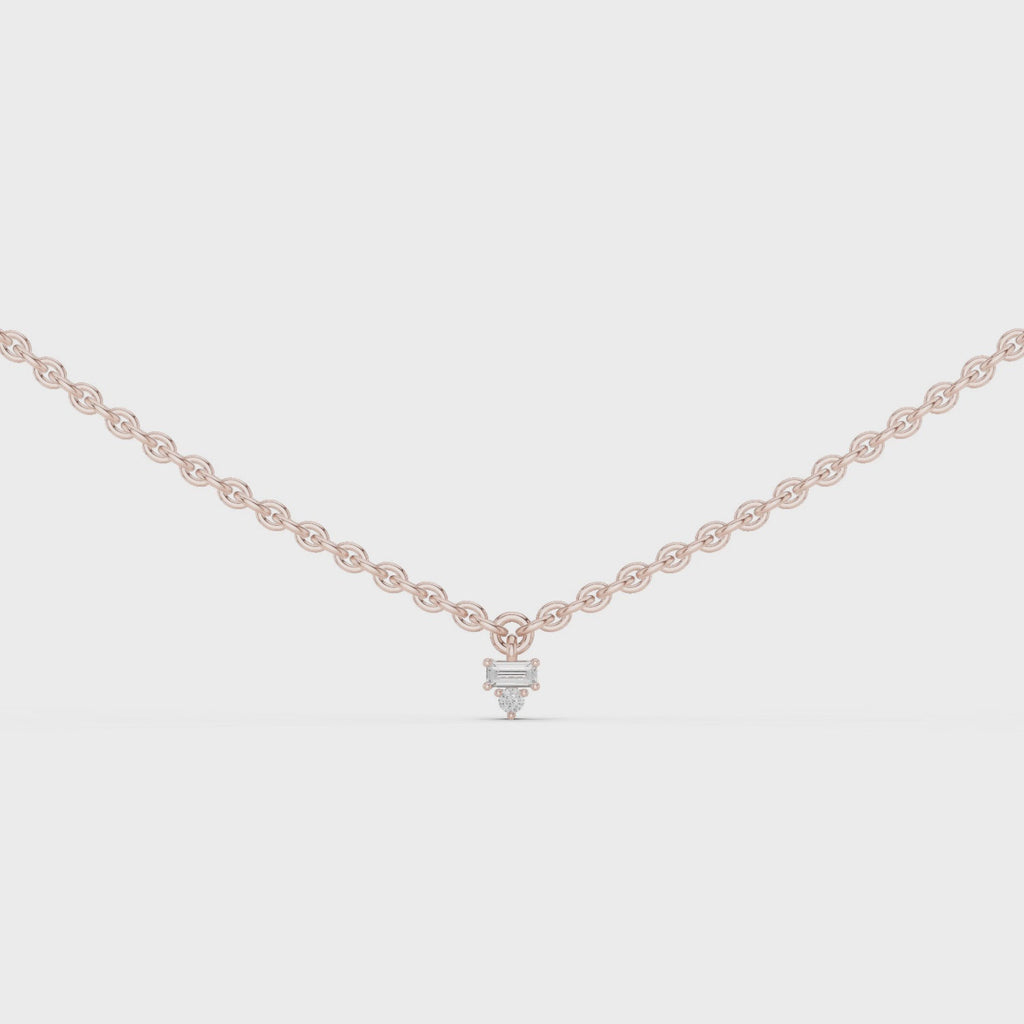 1Minimal Diamond Drop Pendant Necklace