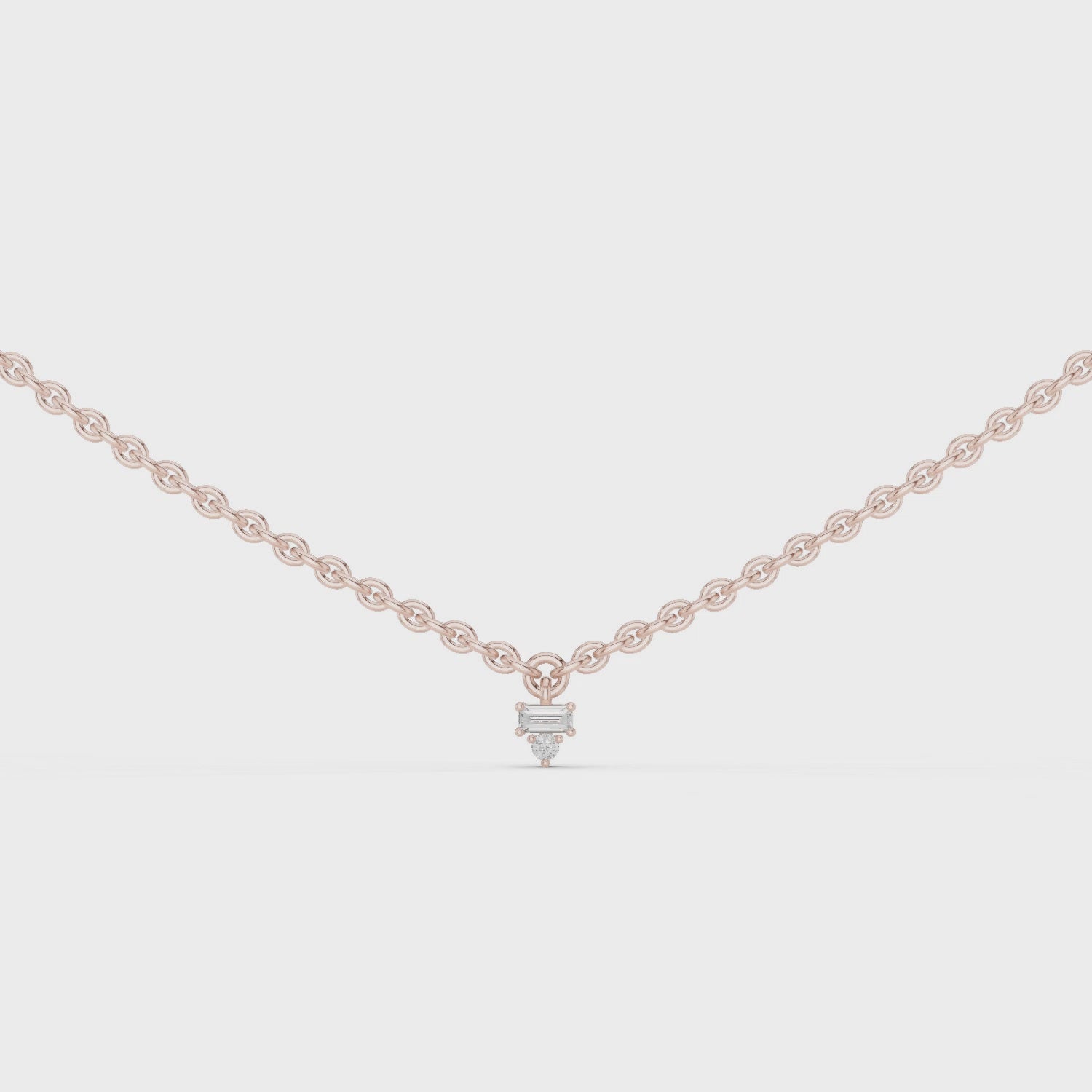 1Minimal Diamond Drop Pendant Necklace