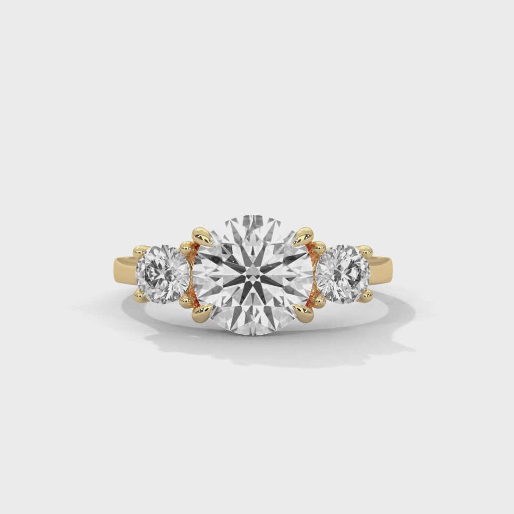 Three Stone Round Diamond Engagement Ring