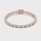 Emerald Cut Diamond Link Tennis Bracelet