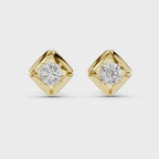 Round Diamond Star Stud Earrings