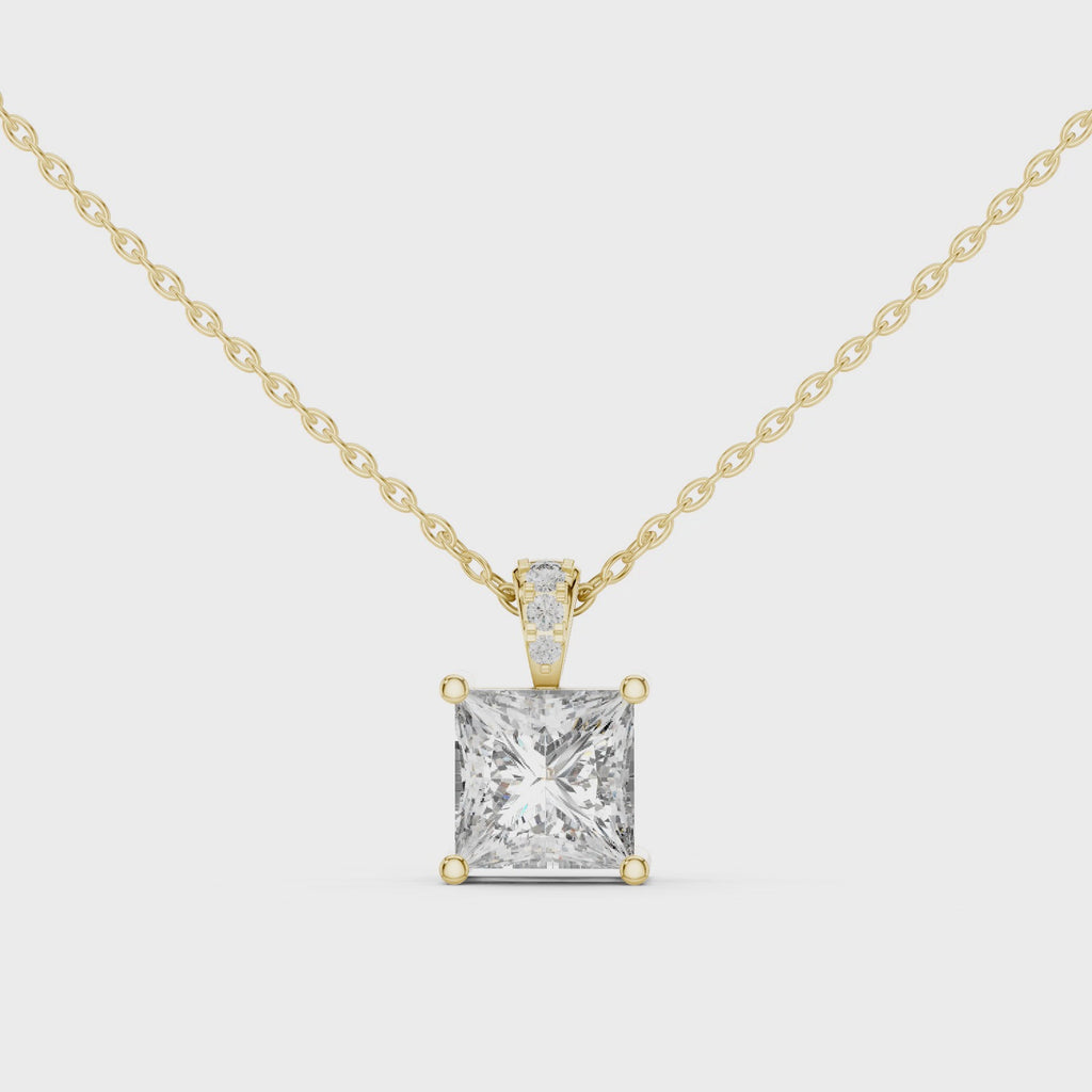 1Princess Cut Diamond Solitaire Pendant