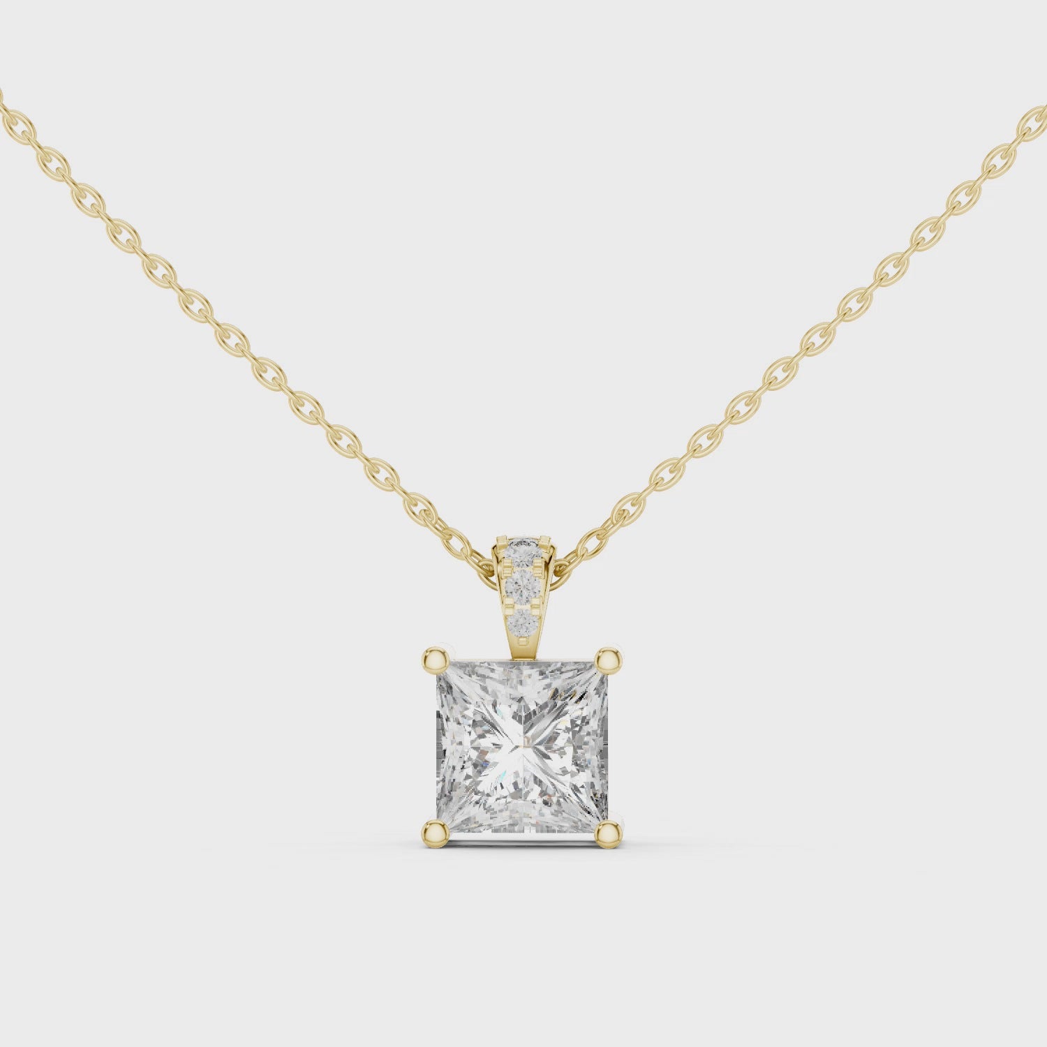 1Princess Cut Diamond Solitaire Pendant
