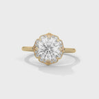 Round Diamonds Halo Engagement Ring