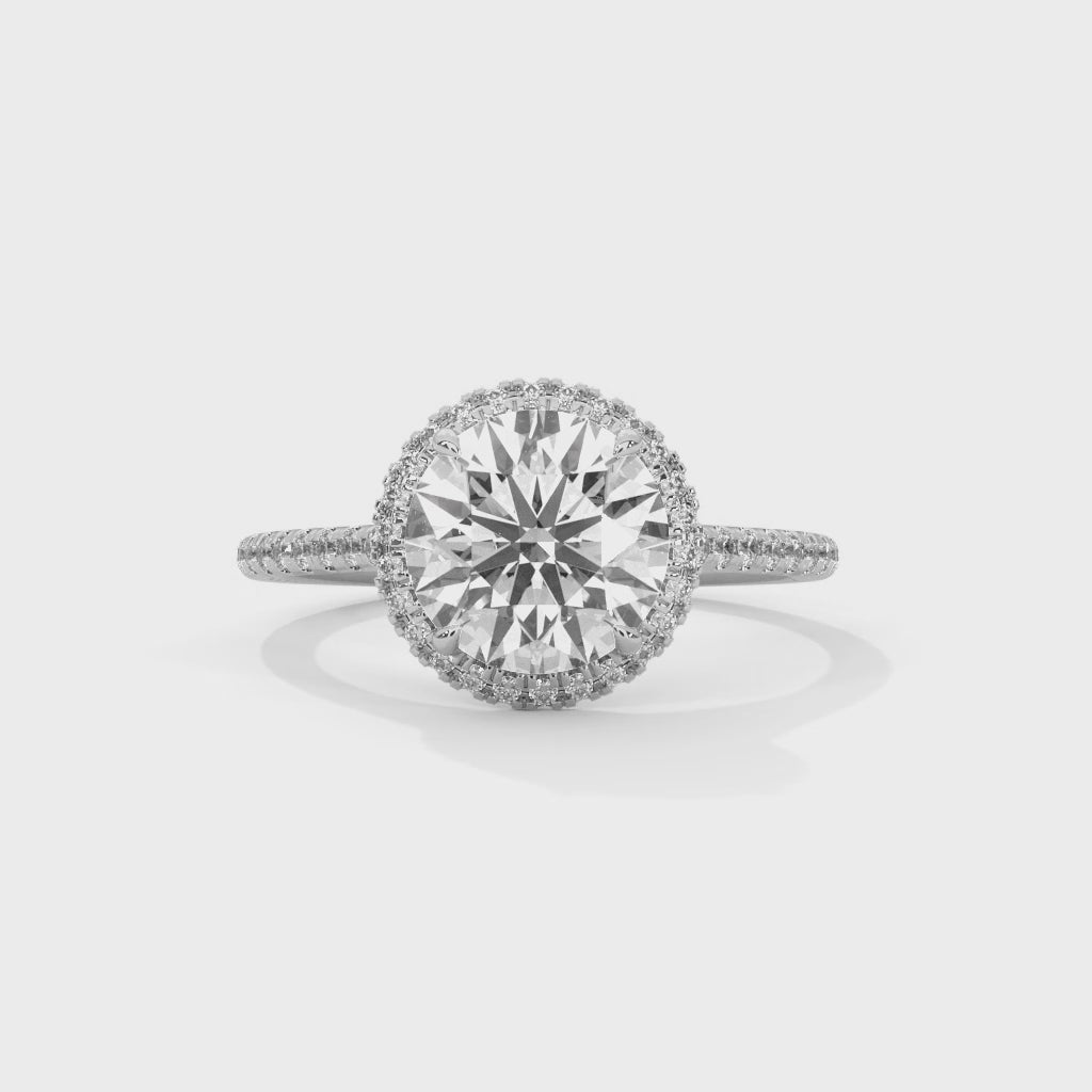 Round Diamond Halo Engagement Ring