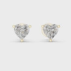 1Heart Shape Diamond Stud Earrings