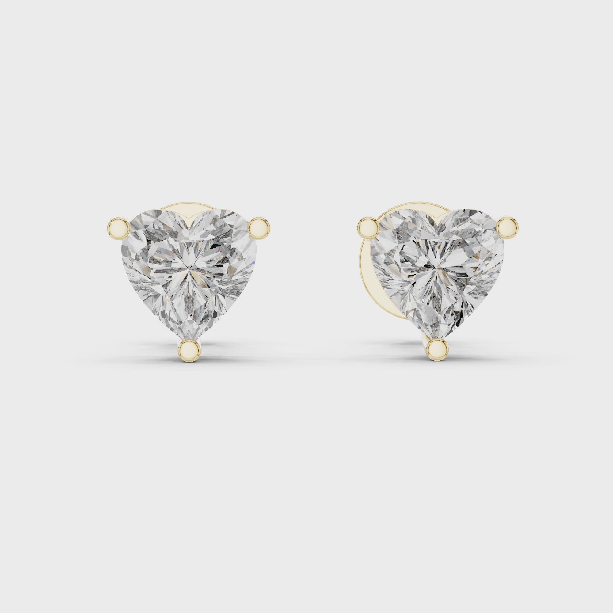 1Heart Shape Diamond Stud Earrings