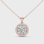 1Large Round Diamond Halo Pendant