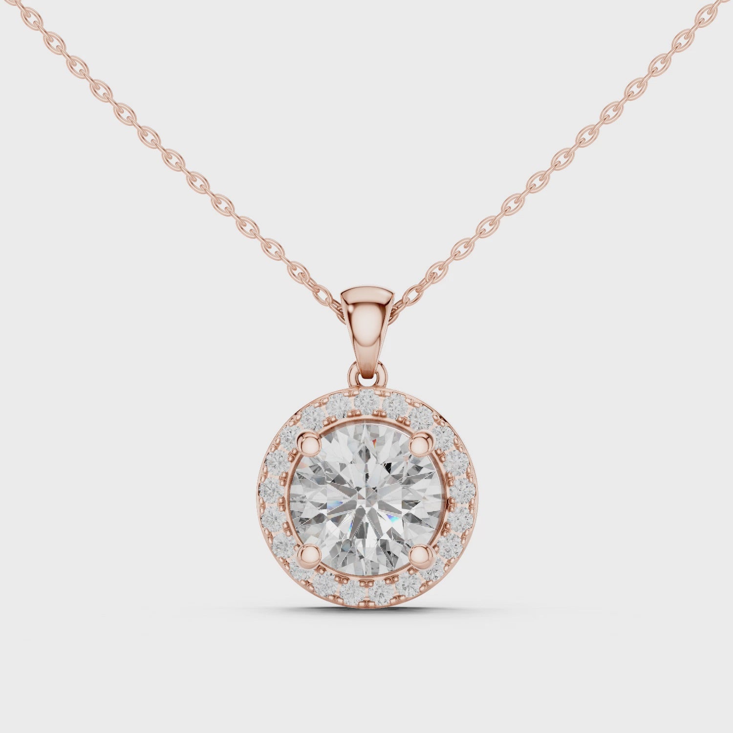 1Large Round Diamond Halo Pendant