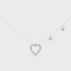 1Heart Diamond Halo Pendant Necklace