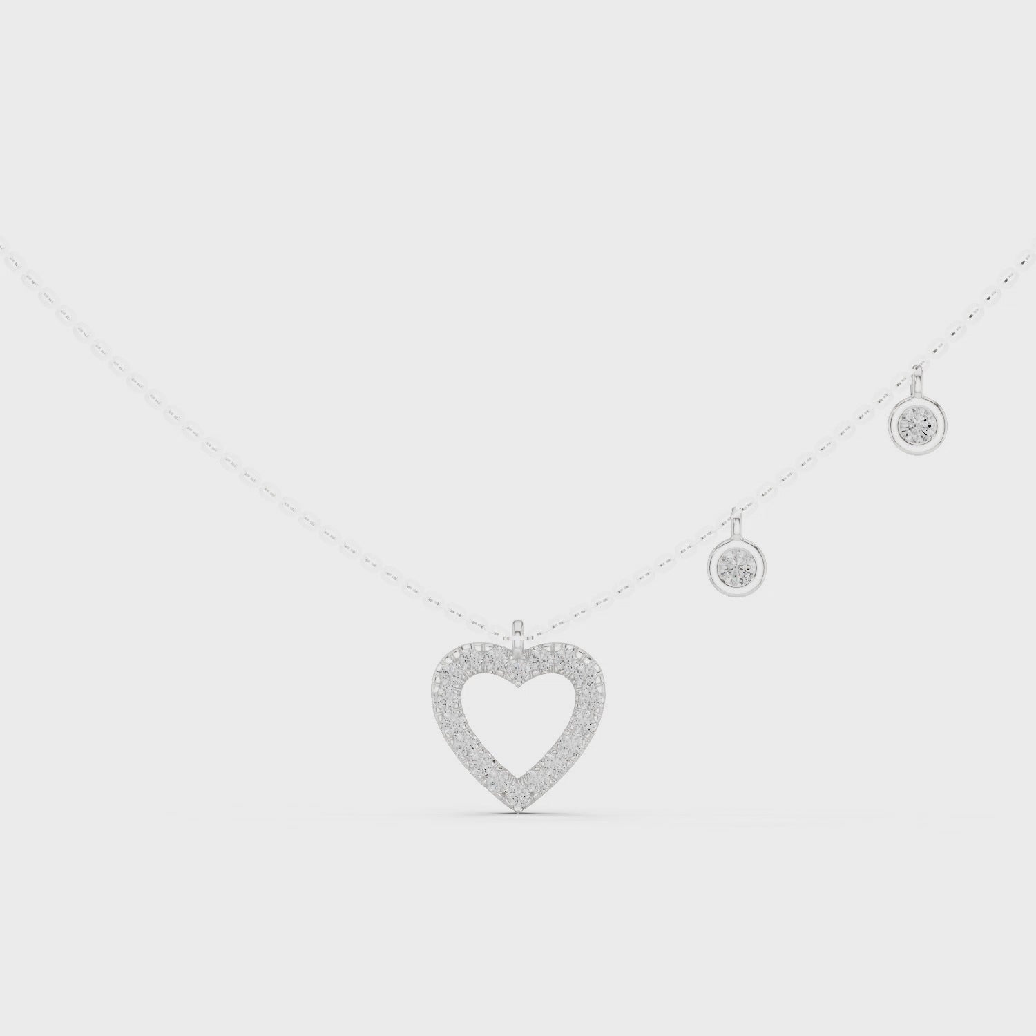 Heart Diamond Halo Pendant Necklace
