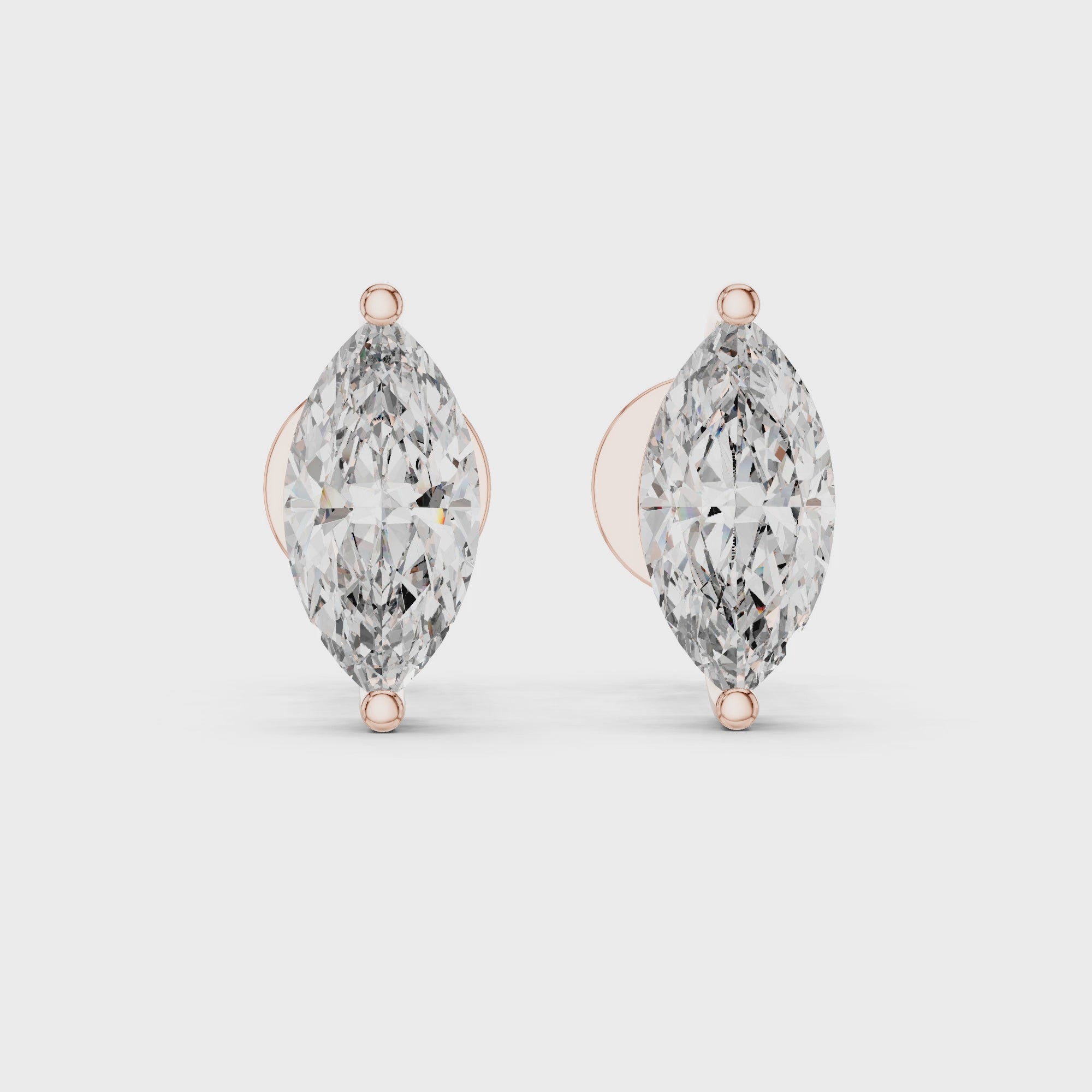 1Marquise Diamond Stud Earrings