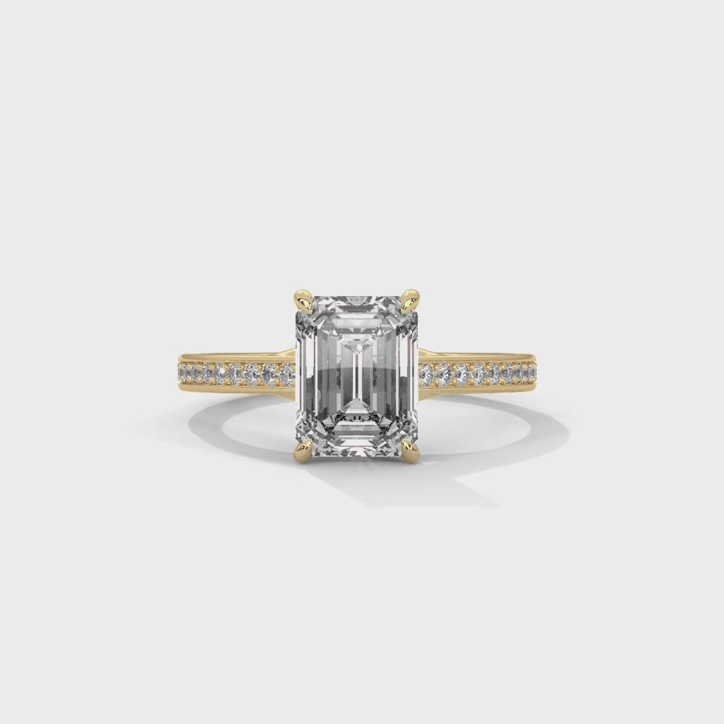 Radiant Cut Diamond Pavé Engagement Ring
