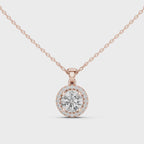 1Round Diamond Halo Pendant