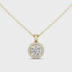 1Round Diamond Halo Pendant