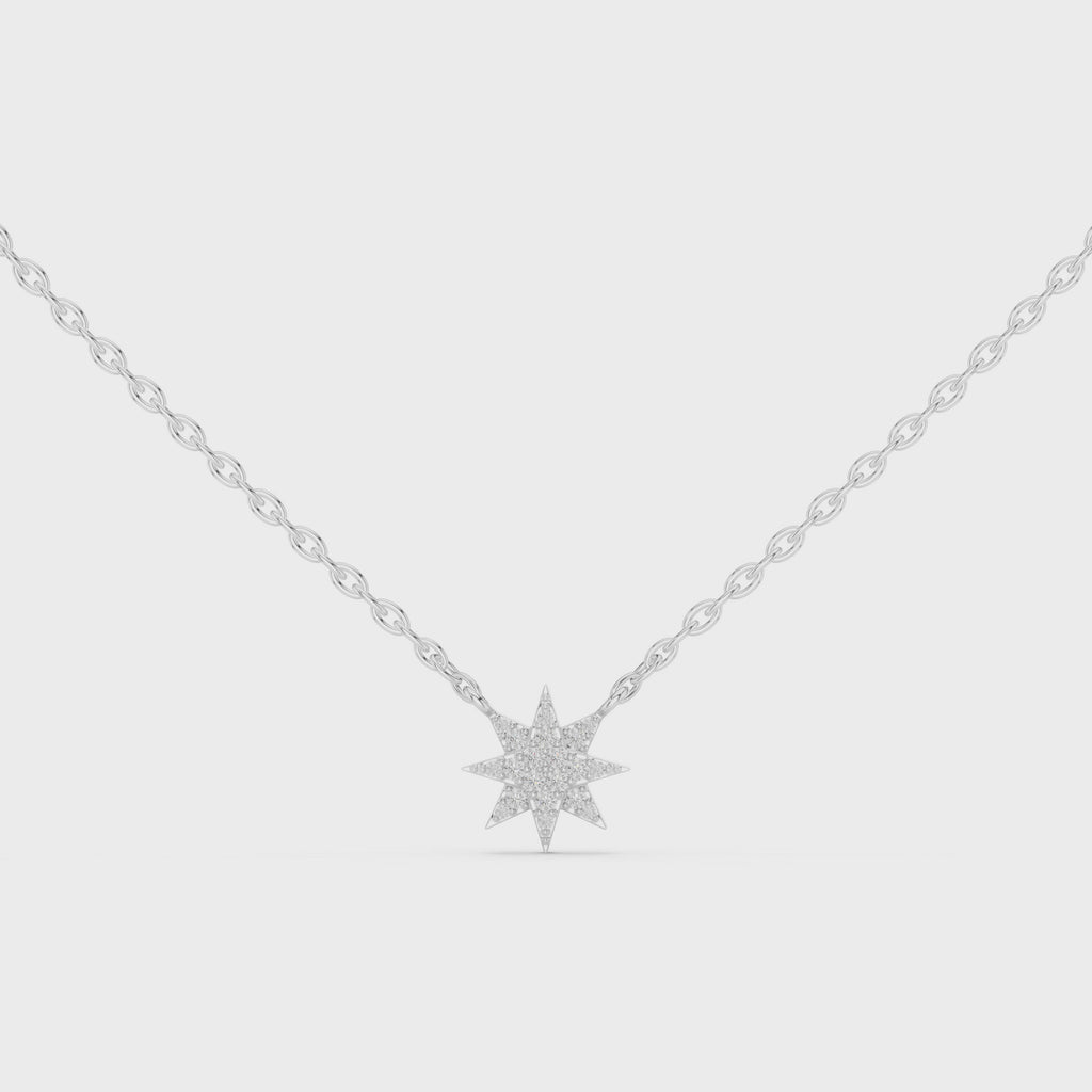 1Diamond Starburst Pendant Necklace