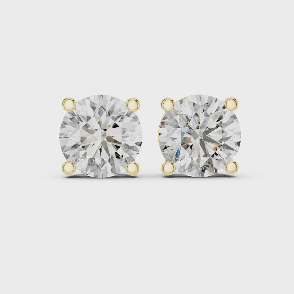 Classic Round Diamond Stud Earrings