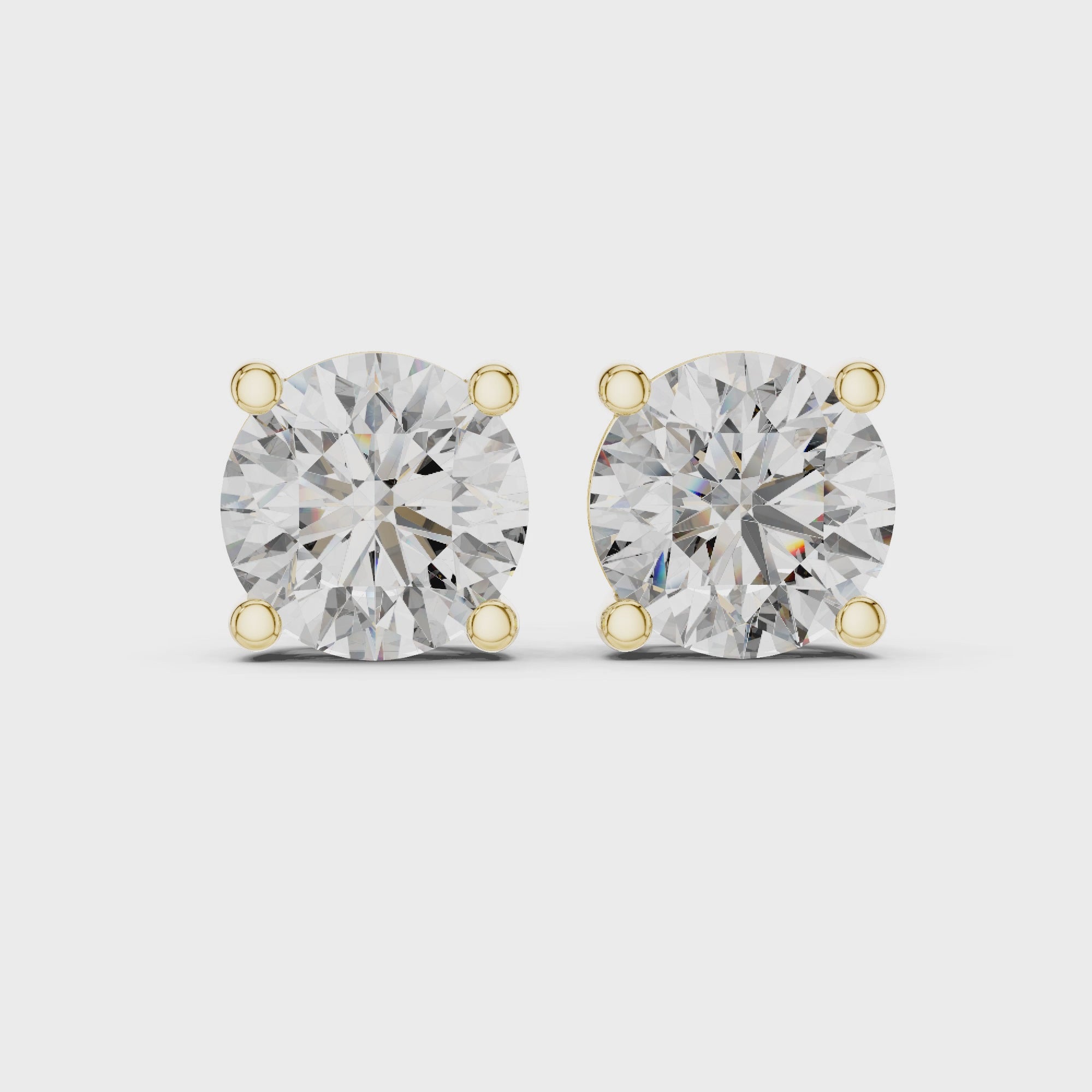Classic Round Diamond Stud Earrings