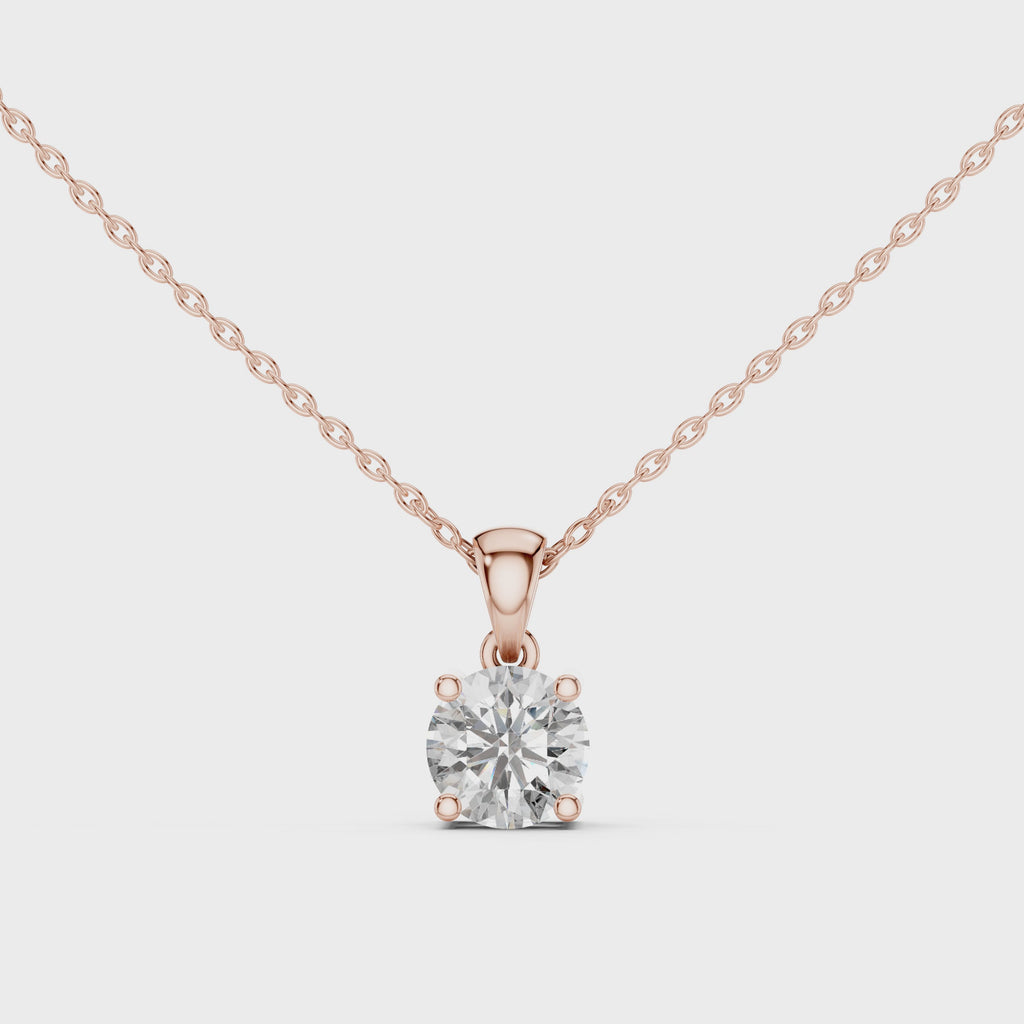 1Classic Round Diamond Solitaire Pendant
