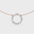 1Multi Shape Diamond Circle Pendant Necklace