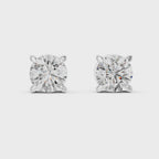 Round Diamond Four Prong Stud Earrings