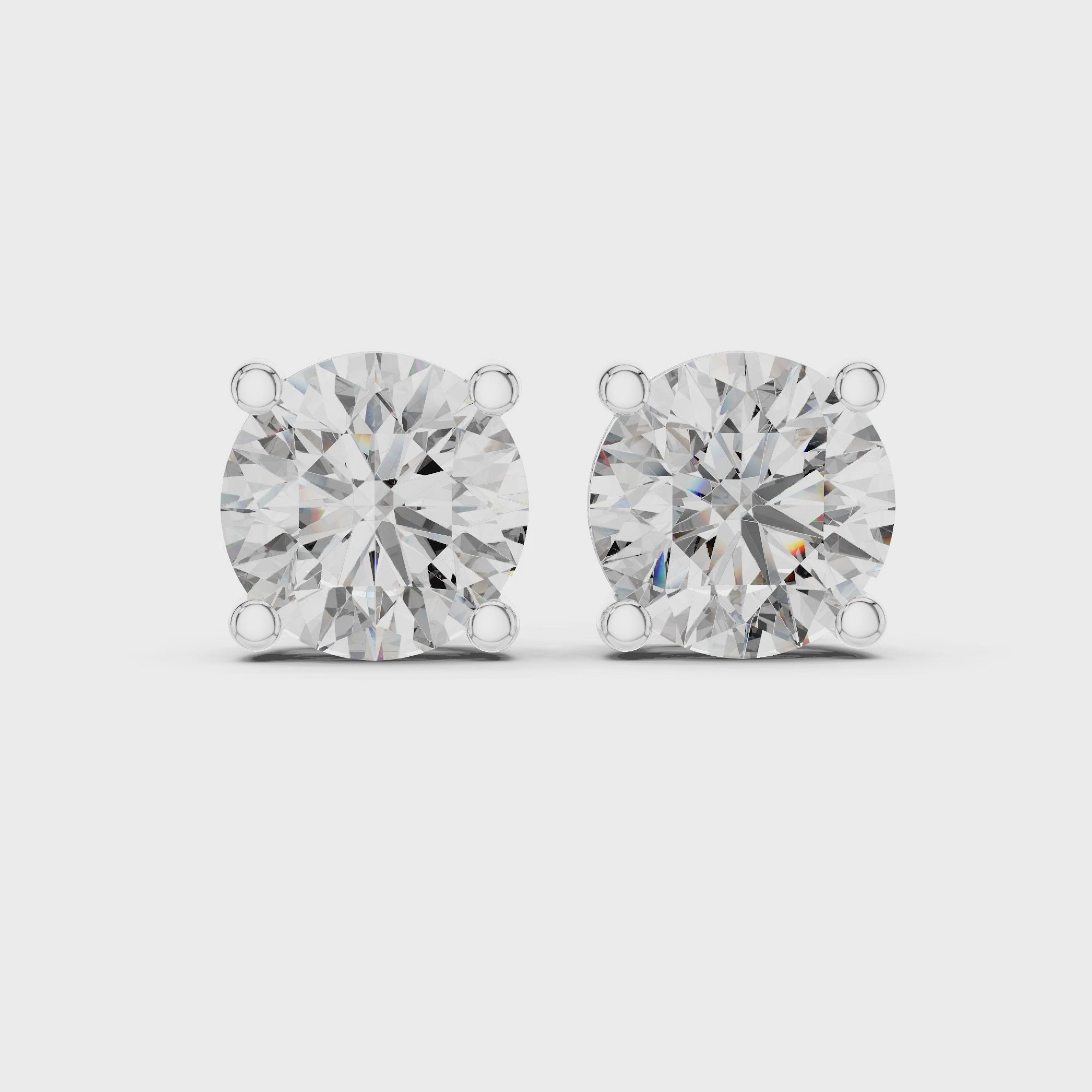 Classic Round Diamond Stud Earrings