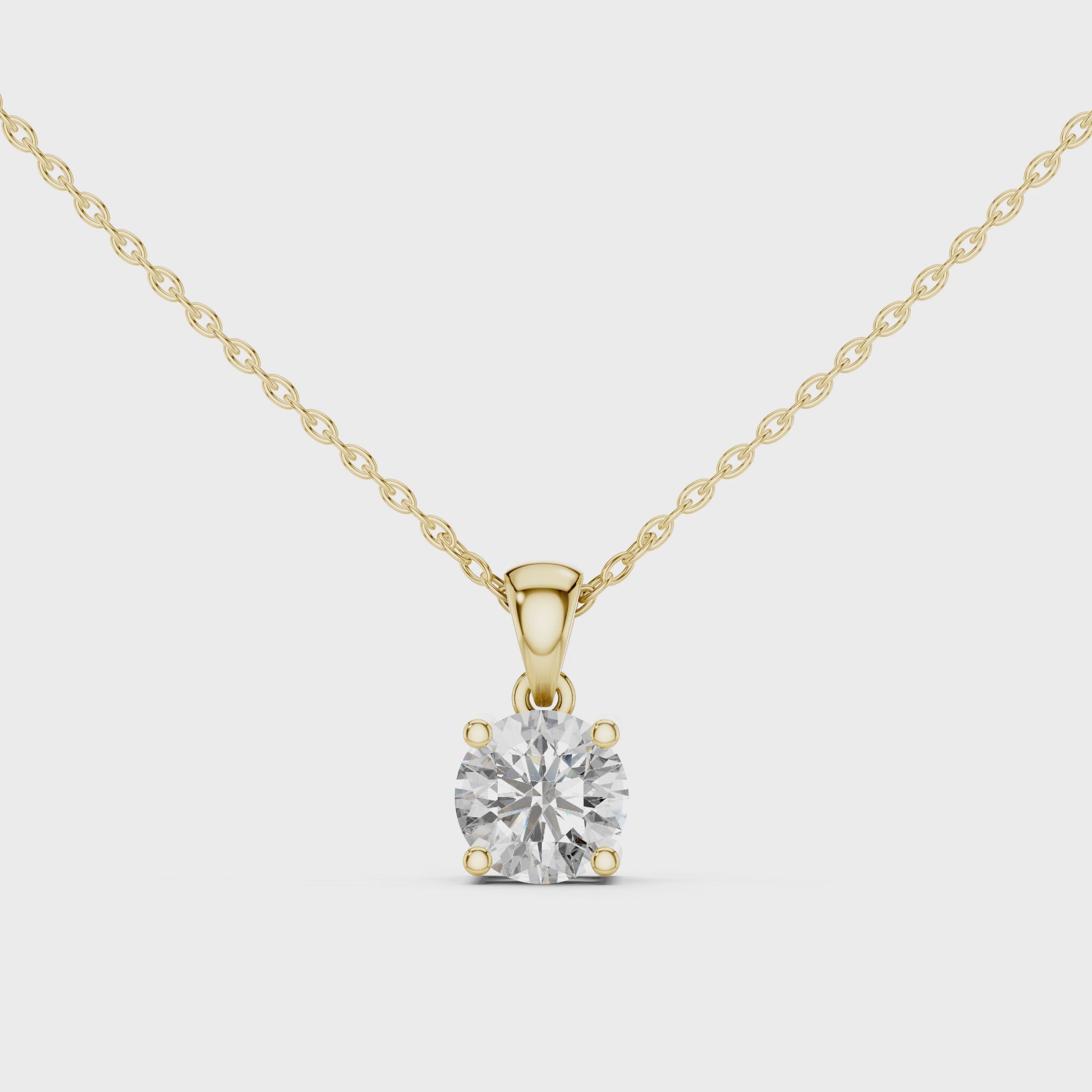 1Classic Round Diamond Solitaire Pendant