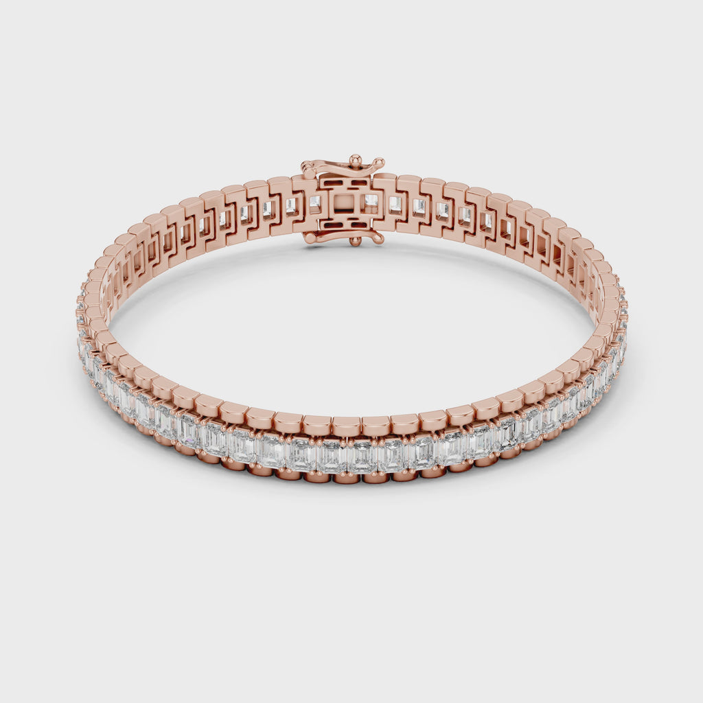 Emerald Cut Diamond Tennis Bracelet