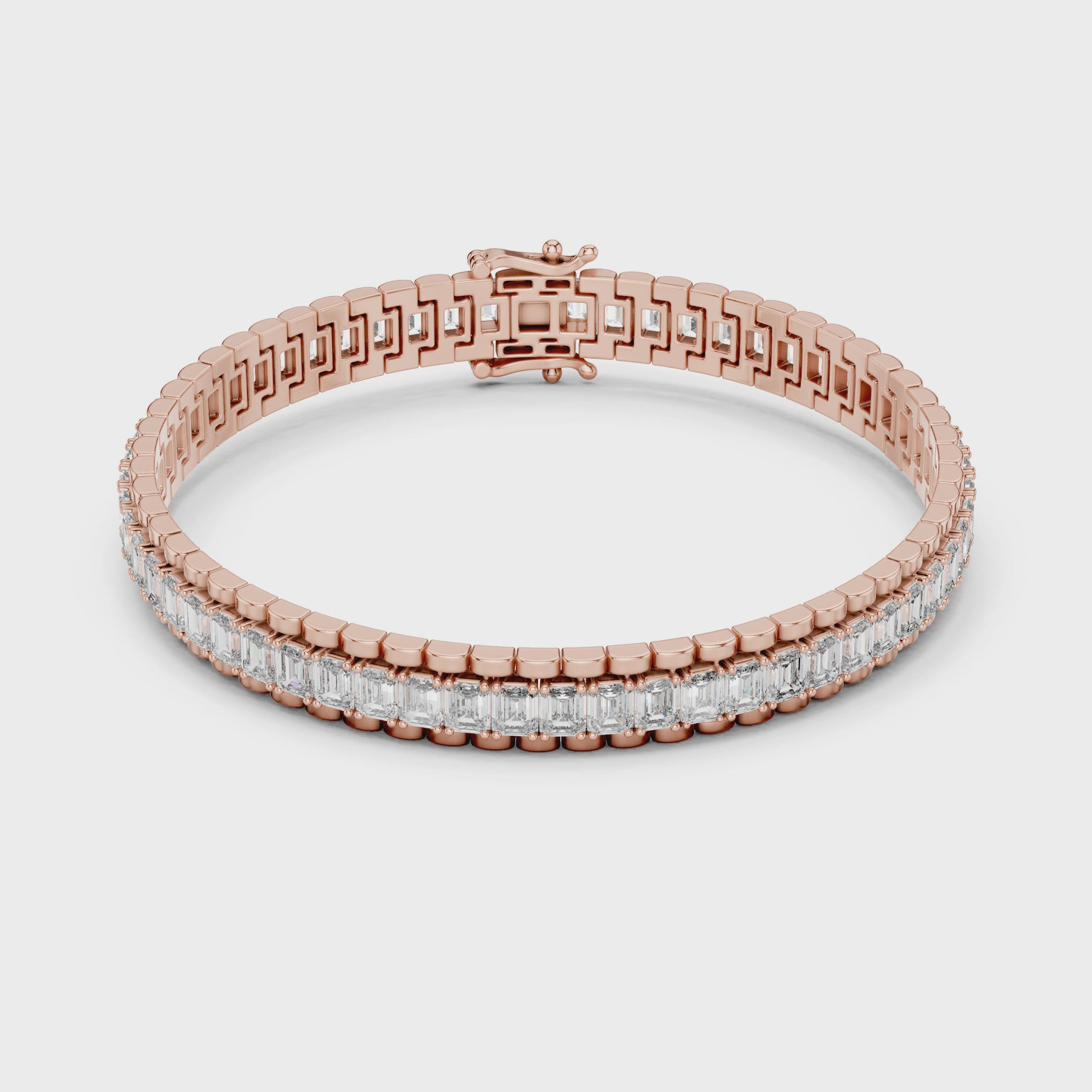 Emerald Cut Diamond Tennis Bracelet